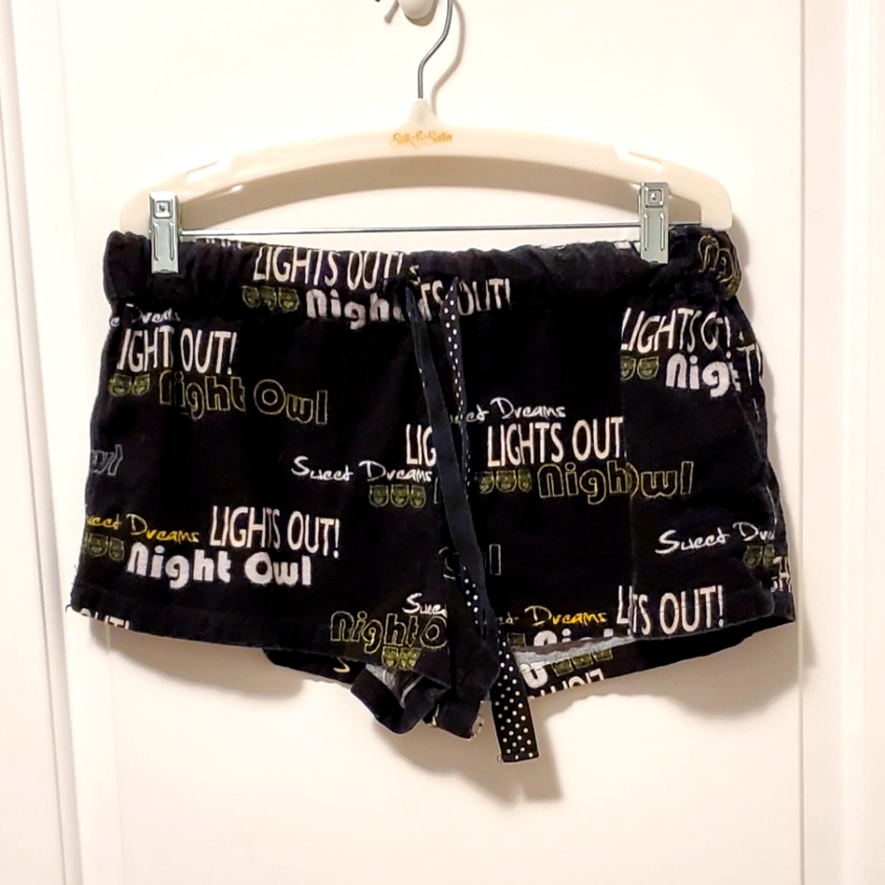 5/$30cotton flannel Glow in the dark owl pj shorts - size large